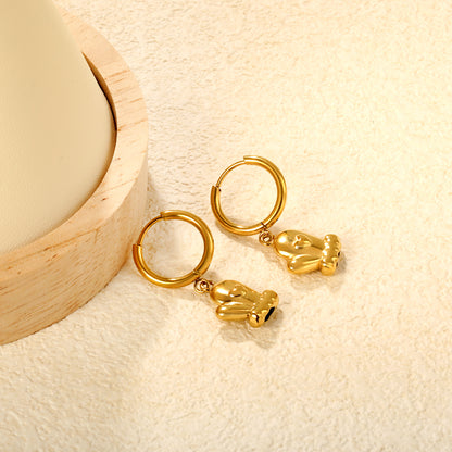 Bulk PVD Gold Glove Charm Hoop Earrings Waterproof Tarnish-Free