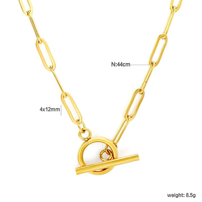 Bulk PVD Gold Stainless Steel 44cm OT Toggle Necklace Factory