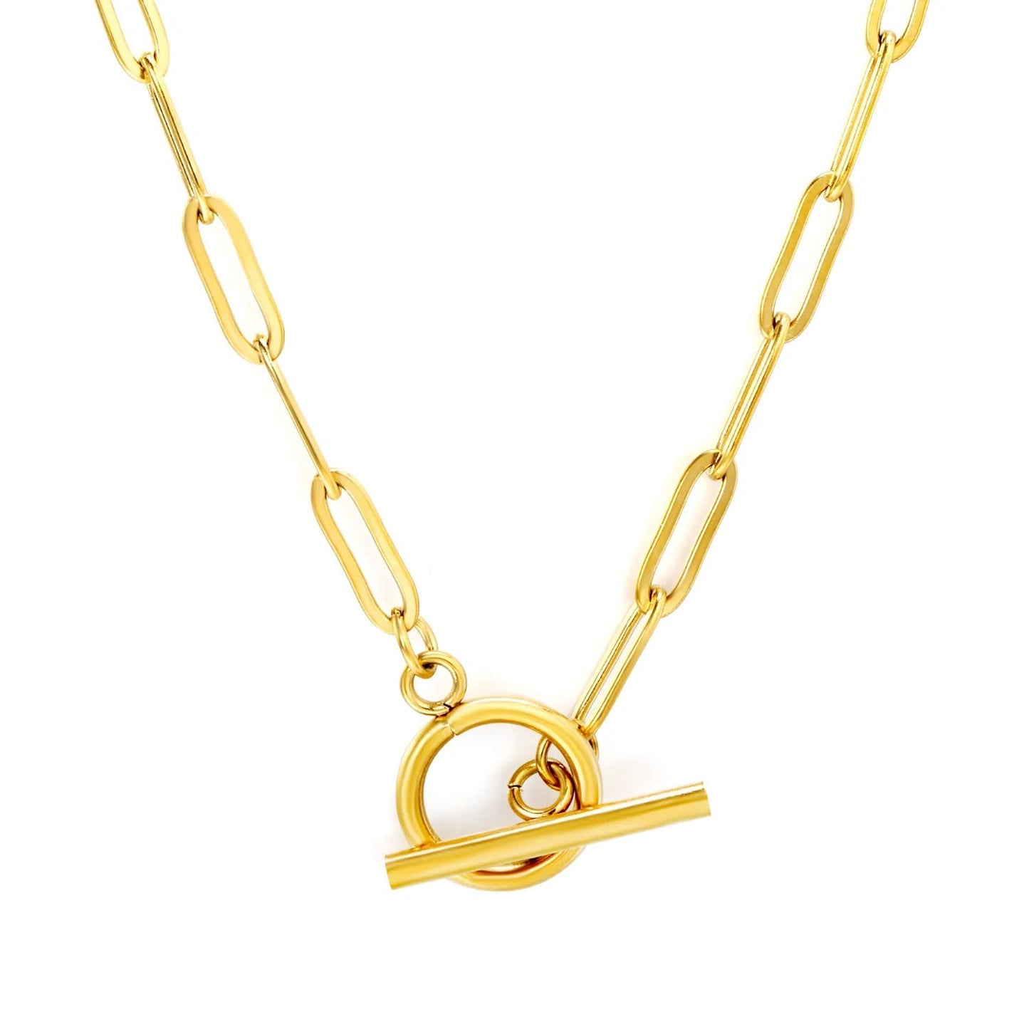 Bulk PVD Gold Stainless Steel 44cm OT Toggle Necklace Factory