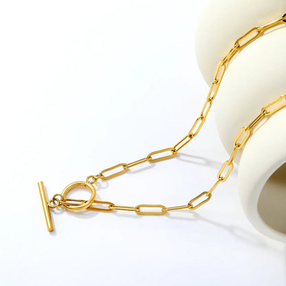 Bulk PVD Gold Stainless Steel 44cm OT Toggle Necklace Factory
