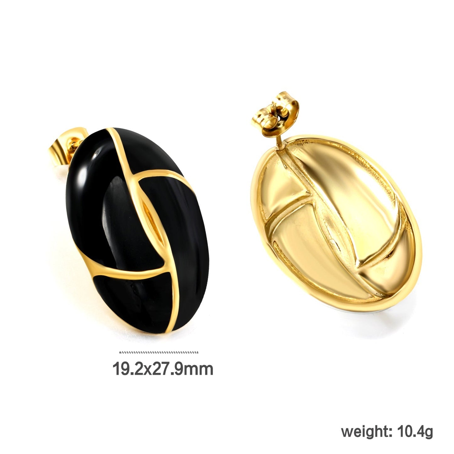 Bulk PVD Gold Stainless Steel French Checkered Enamel Jewelry