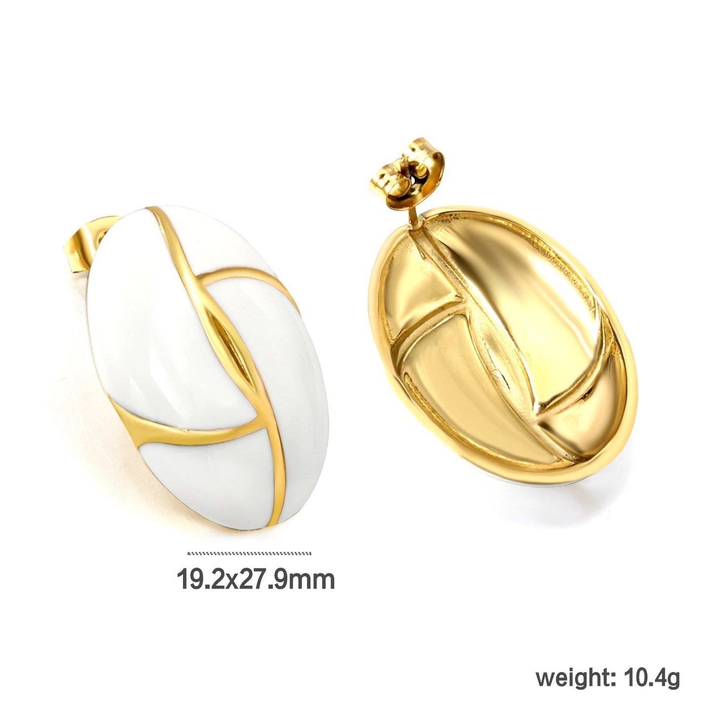 Bulk PVD Gold Stainless Steel French Checkered Enamel Jewelry