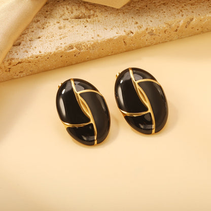 Bulk PVD Gold Stainless Steel French Checkered Enamel Jewelry