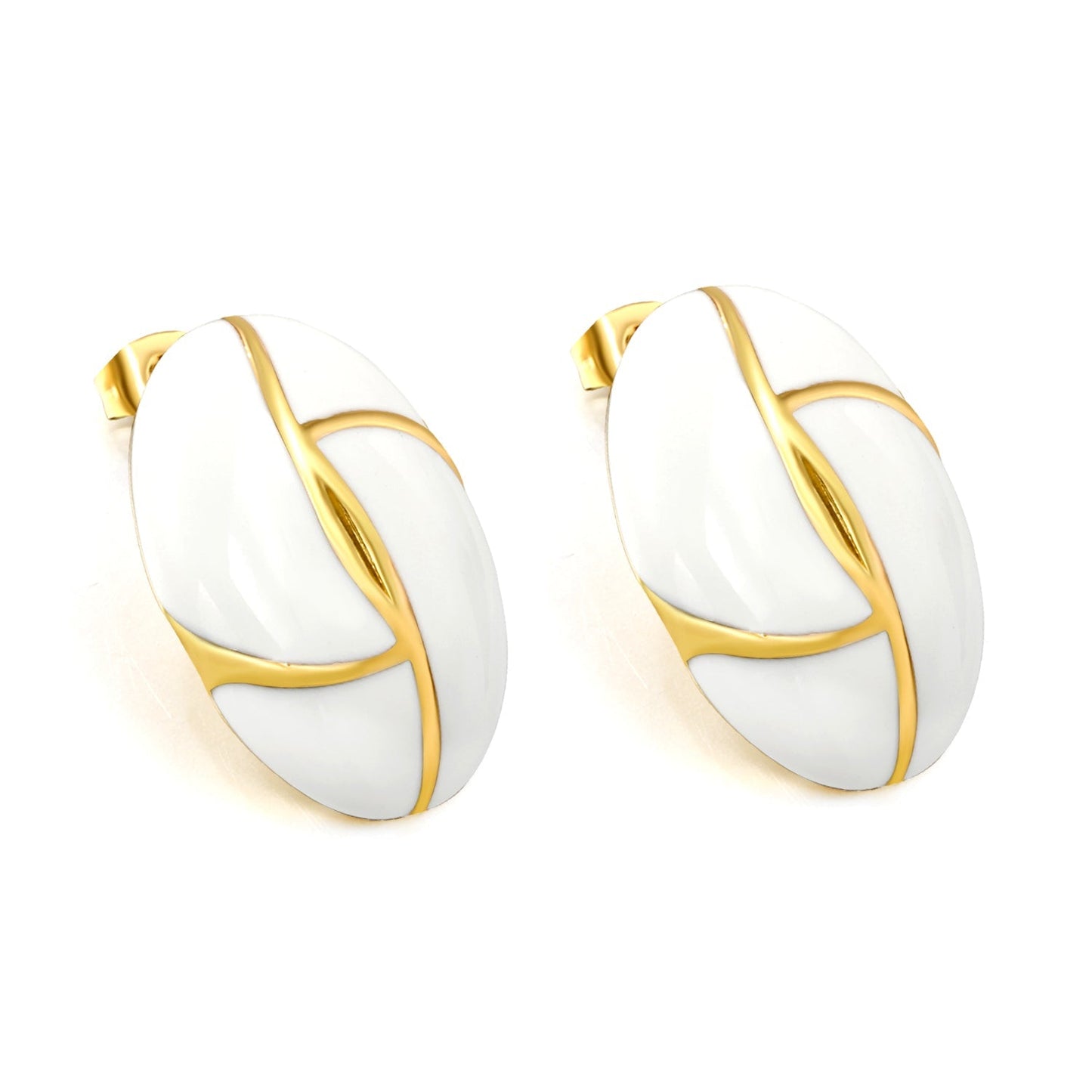 Bulk PVD Gold Stainless Steel French Checkered Enamel Jewelry