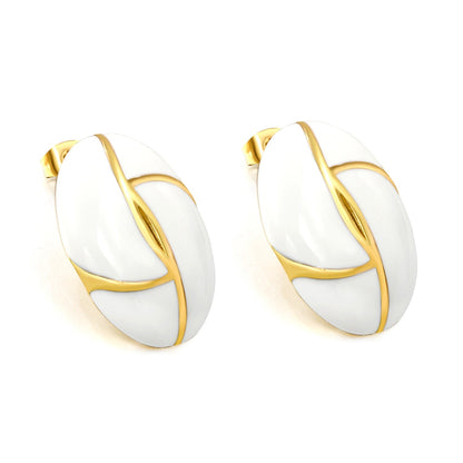 Bulk PVD Gold Stainless Steel French Checkered Enamel Jewelry