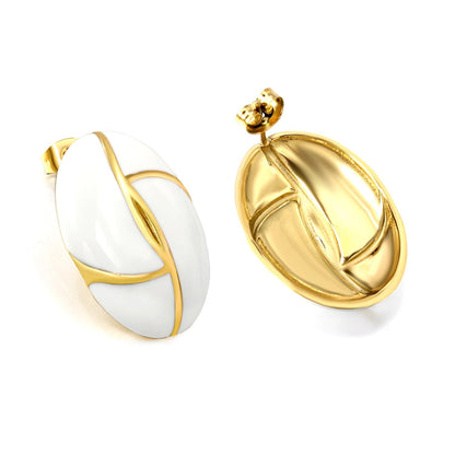 Bulk PVD Gold Stainless Steel French Checkered Enamel Jewelry