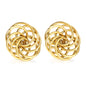 Bulk 18K Gold Plated Botanical Circular Wreath Stud EarringsHigh-resolution on white background