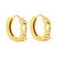 Bulk 18K Gold Plated Celestial Star Half-Circle CZ Hoop EarringsHigh-resolution on white background