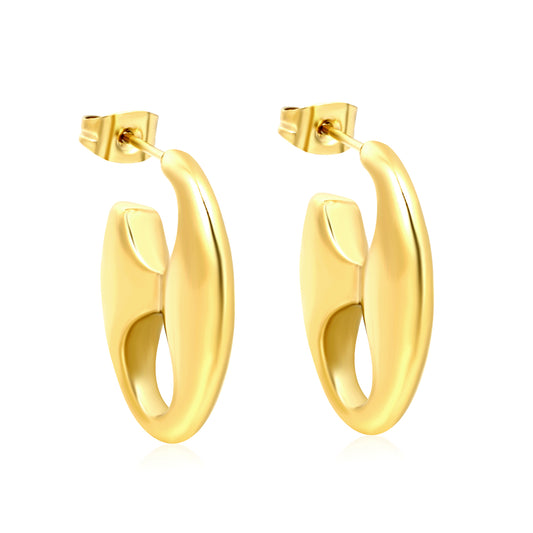 Bulk 18K Gold Plated Modern Pig Nose Open Stud EarringsHigh-resolution on white background