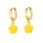 Bulk Colorful Enamel Flower Charm Earrings 18K PVD Gold WaterproofHigh-resolution on white background_yellow