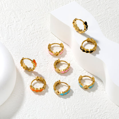 Bulk Dainty Enamel Heart Huggie Hoops PVD Gold Plated Waterproof Tarnish FreeInspiration Board
