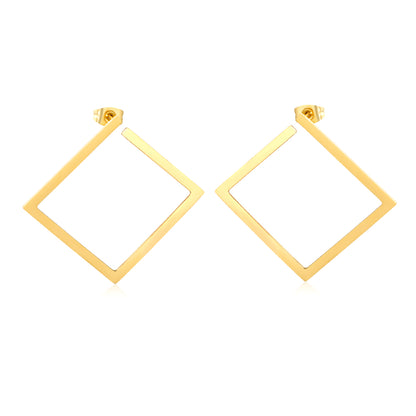 Bulk Waterproof PVD Gold Plated Minimalist Square Frame StudsHigh-resolution on white background