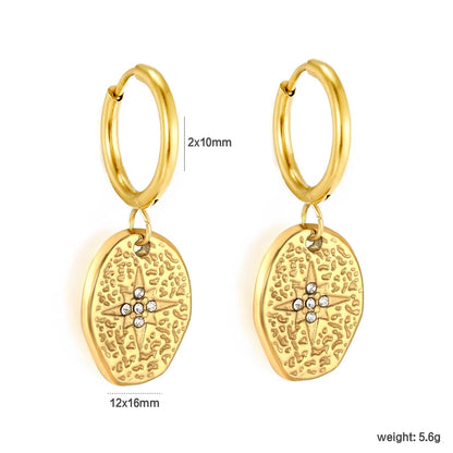 Celestial North Star Drop Earrings | Tarnish-Free Retro Aesthetic