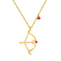 Y2K Aesthetic Cupid Bow and Arrow Red Gemstone Heart Gift Necklaces