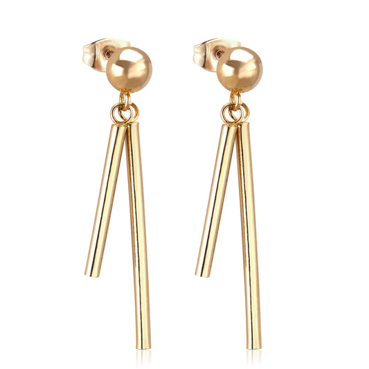 Wholesale 18K Gold Ball Bar Drop Earrings Fashion Supplier