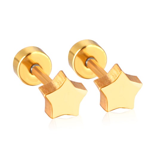 Wholesale Golden Star Shaped Stud Earrings