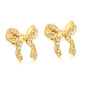 Elegant Full CZ Bow Earrings | Hypoallergenic 304L Steel