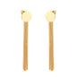 Wholesale 18K Gold Round Disc Tassel Stud Earrings
