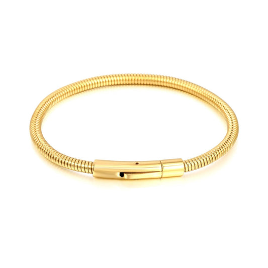 Gold Plated 304L Steel Snake Chain C Minimalist Spring Clasp 67cm 11.7g