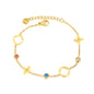 Gold Plated Multicolor Cubic Zirconia Bracelet | Clover & Star 10mm Charms