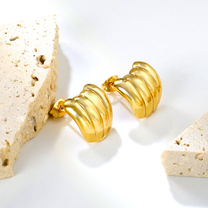 Golden banana oil drop earrings jewelry suppliers High-resolution Lifestyle Photos