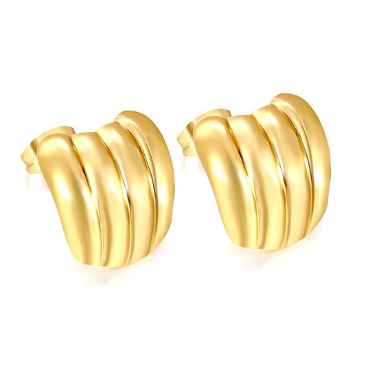 Golden banana oil drop earrings jewelry suppliers High-resolution on white background