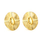 Golden oval wave piece earrings jewelry supplierHigh-resolution on white background