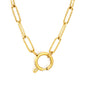 Minimalist Distressed Metal Oval Link Chain Albert Clasp Necklaces