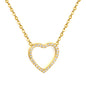 Bulk Order 304L Steel Hollow Heart Pave Pendant Necklaces