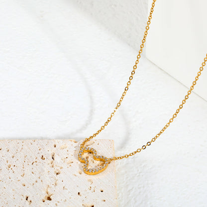 Bulk Buy 304L Steel Sparkling Hollow Heart Chokers Necklaces Supplier
