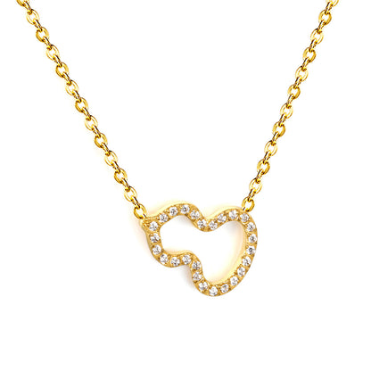 Bulk Buy 304L Steel Sparkling Hollow Heart Chokers Necklaces Supplier
