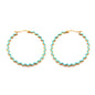Bulk Zigzag Blue Green Trim Gold Stud Earrings for Fashion Distributors Vibrant Style