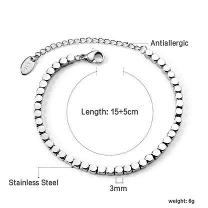 Wholesale 18K Gold Plated Cubic Link Chain Bracelet Geometric Jewelry