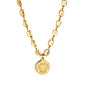 Bulk Stainless Steel Gold Tone Oval Link Round Tag Necklace Sophisticated Style