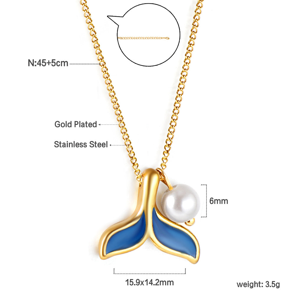 Wholesale Mermaid tail Pearl Necklace Dreamy oceanic Style