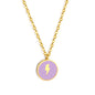 Wholesale Stainless Steel Gold Tone Purple Lightning Circle Necklace Trendy Appeal