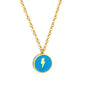 Wholesale Stainless Steel Gold Tone Purple Lightning Circle Necklace Trendy Appeal