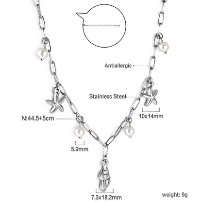 Bulk Stainless Steel Decorative Element Pendant Necklace Dainty Delicate Style