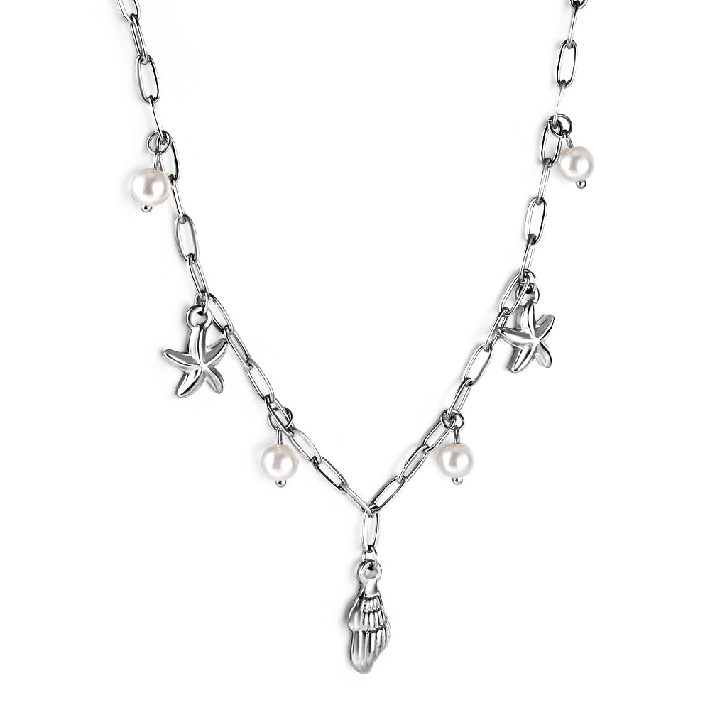 Bulk Stainless Steel Decorative Element Pendant Necklace Dainty Delicate Style