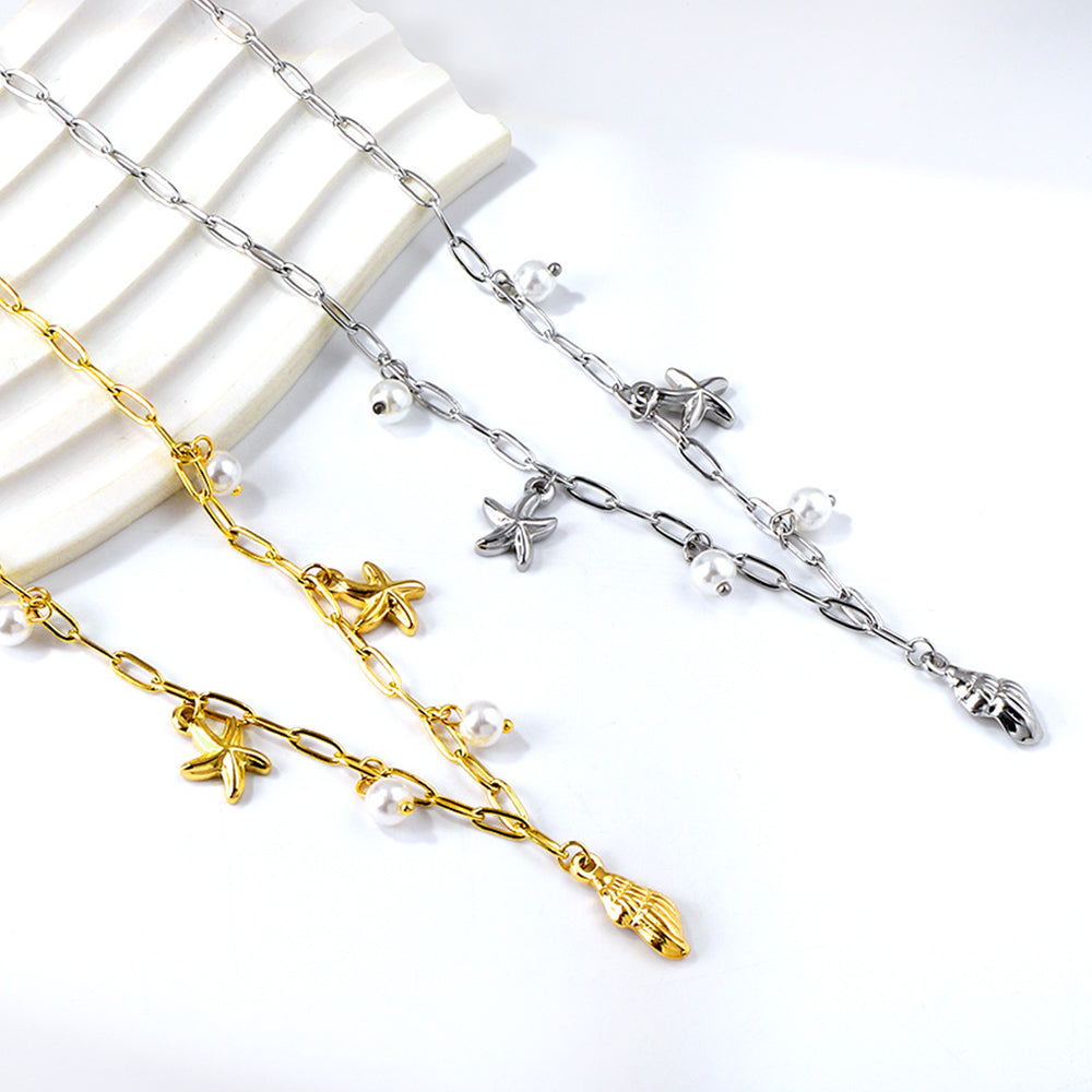 Bulk Stainless Steel Decorative Element Pendant Necklace Dainty Delicate Style