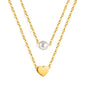 Bulk Double layer Pearl Heart Necklace Gentle romantic Style