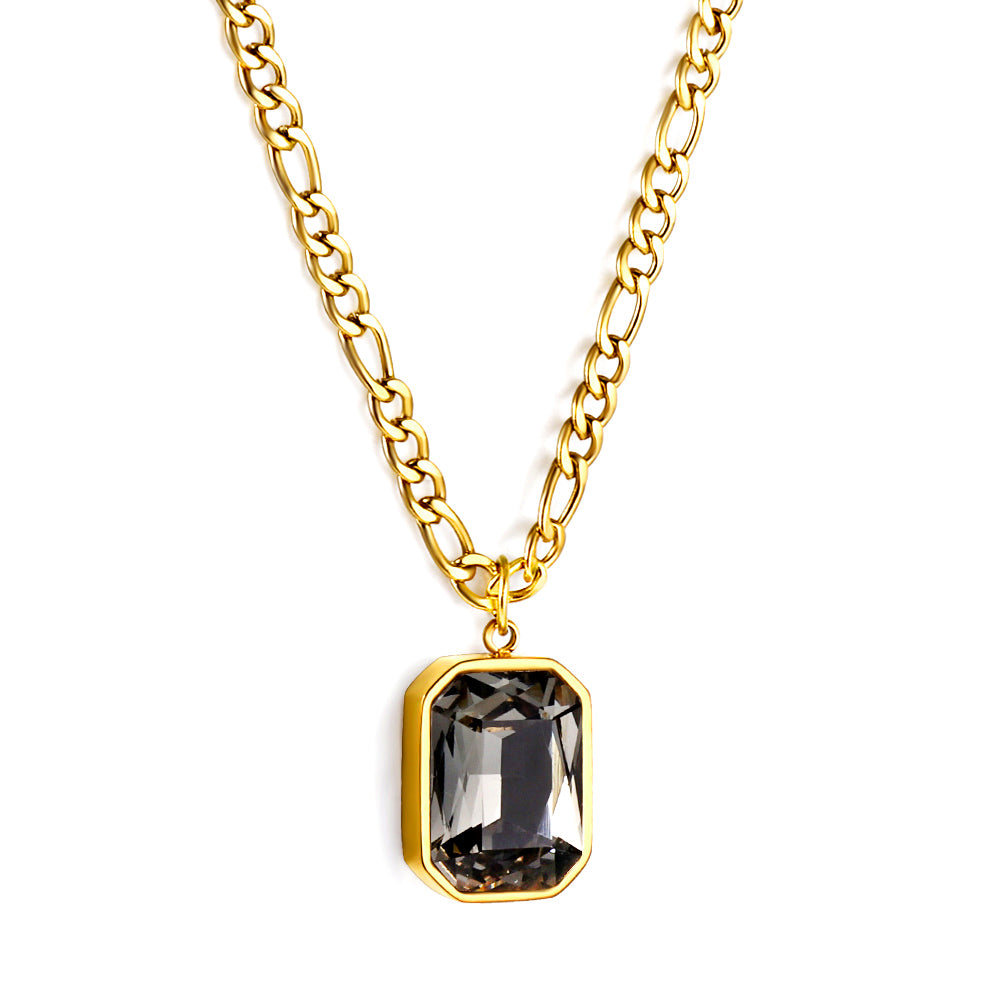 Wholesale 18K Gold Gemstone Pendant Necklace Glamorous Style