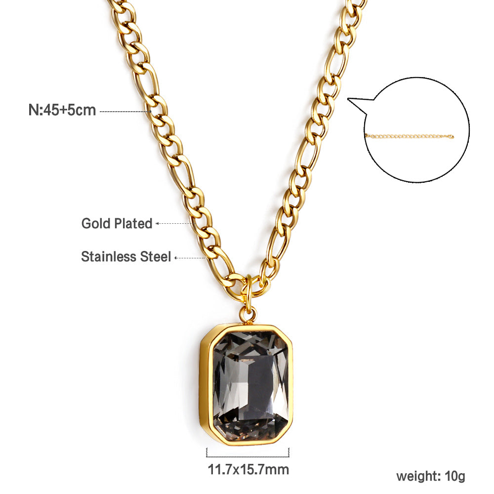 Wholesale 18K Gold Gemstone Pendant Necklace Glamorous Style