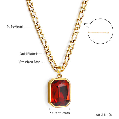 Wholesale 18K Gold Gemstone Pendant Necklace Glamorous Style