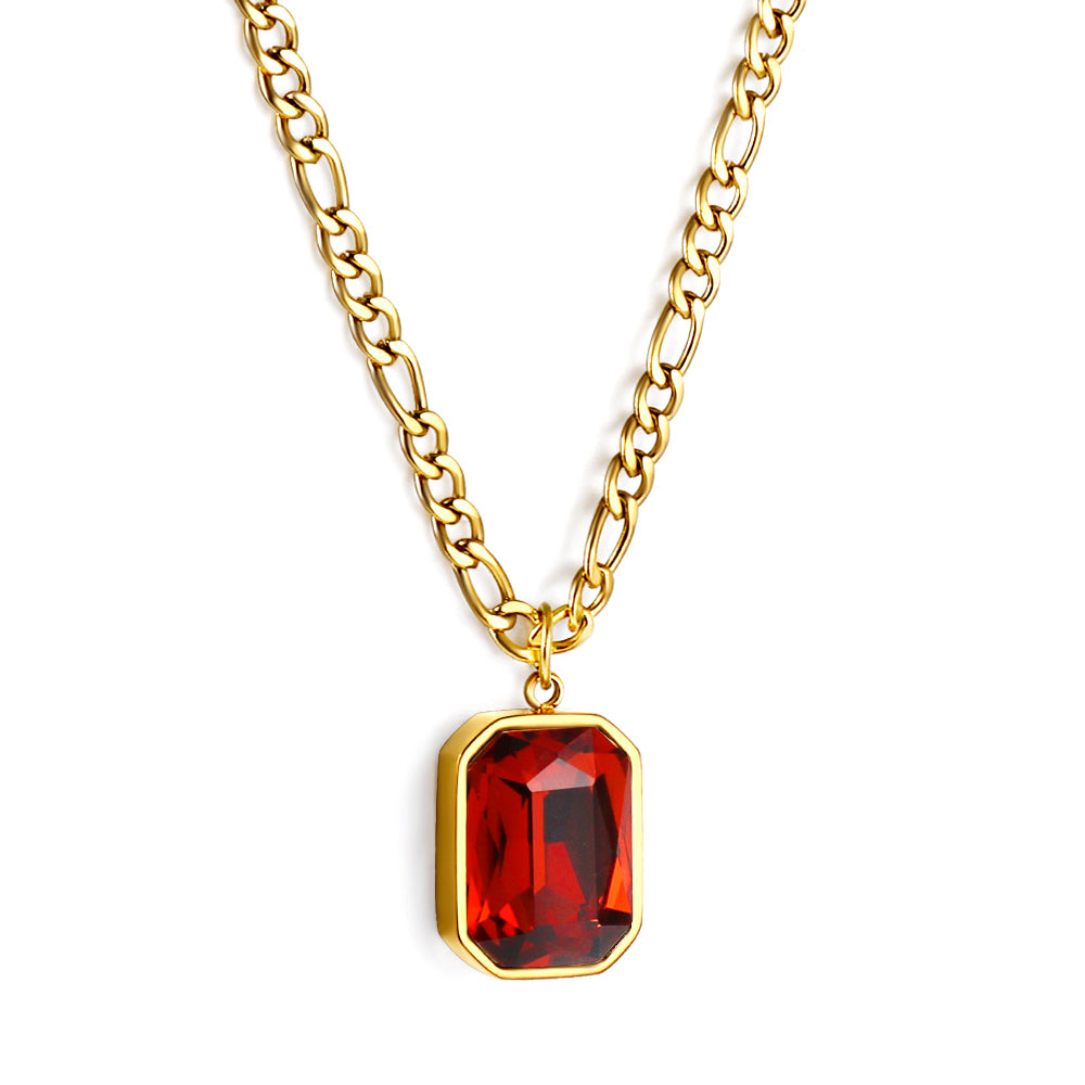 Wholesale 18K Gold Gemstone Pendant Necklace Glamorous Style