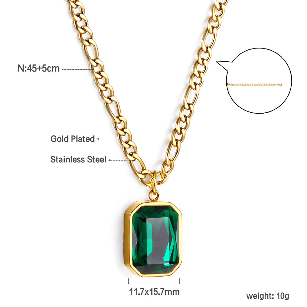 Wholesale 18K Gold Gemstone Pendant Necklace Glamorous Style