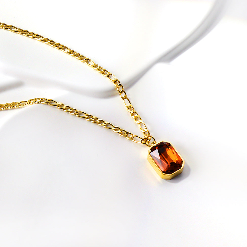 Wholesale 18K Gold Gemstone Pendant Necklace Glamorous Style