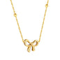 Bulk Stainless Steel Gold Tone Bowknot Necklace Sweet Delight
