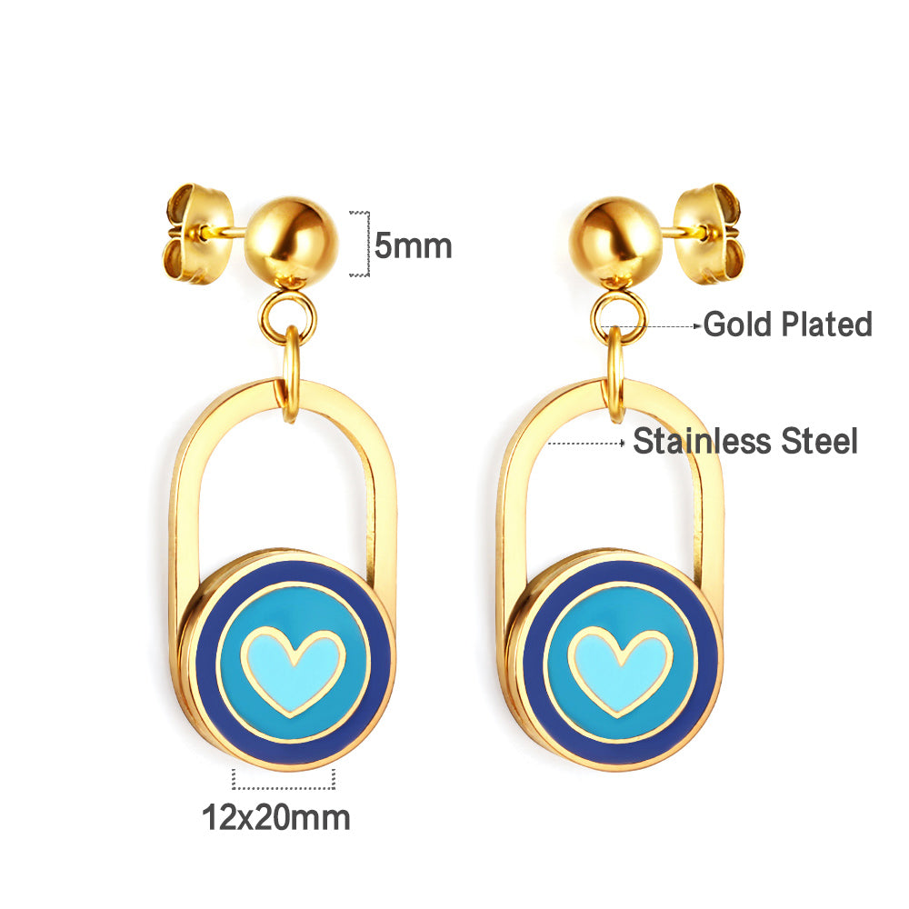 Bulk 18K Gold Heart - circle Hoop Earrings Charming Design