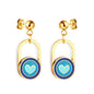 Bulk 18K Gold Heart - circle Hoop Earrings Charming Design